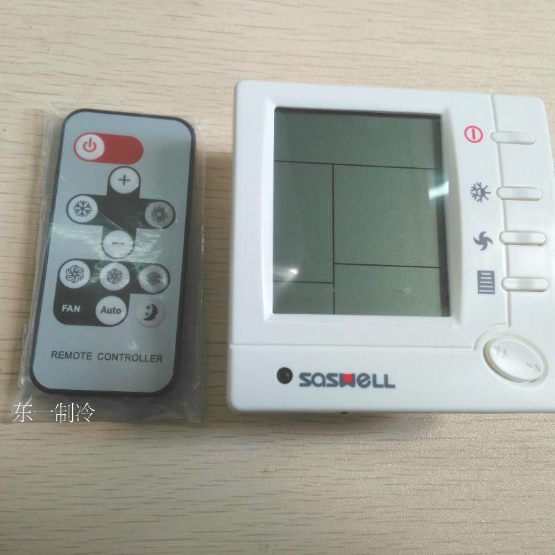 Saswell中央空调温控器 SAS803FCT-2Y 盘管风机三速开关房间温控