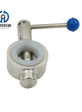 304不锈钢对夹蝶阀卫生级手动广式涡轮法兰对夹蝶阀D71X-16P-DN50