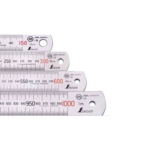 包邮日本亲和企鹅钢直尺不锈钢加厚刻度钢板尺150mm/100cm/30cm图片