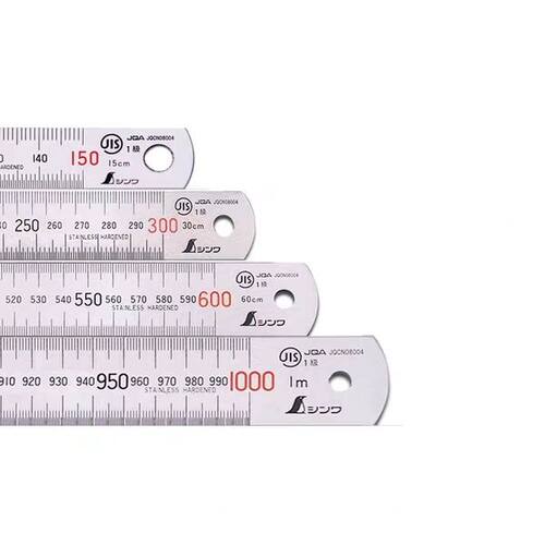 包邮日本亲和企鹅钢直尺不锈钢加厚刻度钢板尺150mm/100cm/30cm