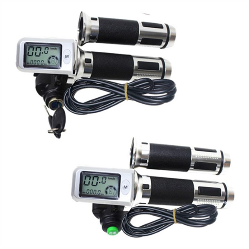 新款36V48V60V带锁锂电自行车液晶巡航双功能调速.转把加速器