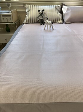 纯色混搭冰藤席薰衣紫色可s机洗夏凉席三件套空调席子柔软1.5m1.8