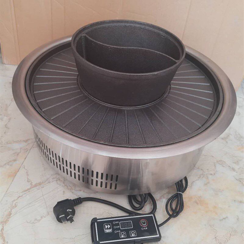 中式火锅烧烤店 涮烤一体电烤炉 烤盘尺寸46cm汤锅口径2T5cm 3500