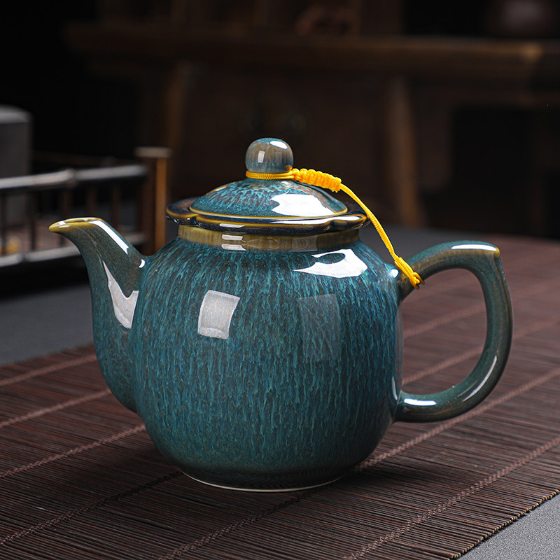 茶壶陶瓷过滤窑变单壶大号容量家用E带内胆功夫茶具泡茶器杯子套