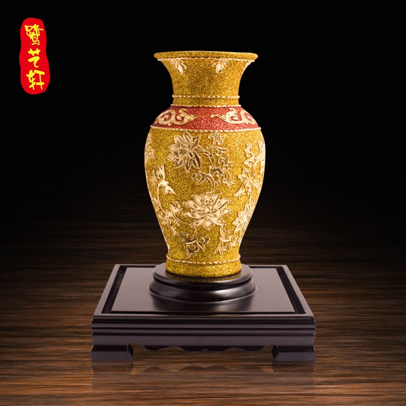 漆线雕青花牡丹花瓶摆件陶瓷工艺品客H厅玄关装饰开业乔迁礼物送