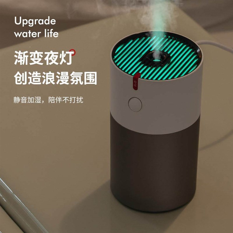 简约车载加湿器空气净化器静音车用氧吧七彩氛围灯小型喷雾机