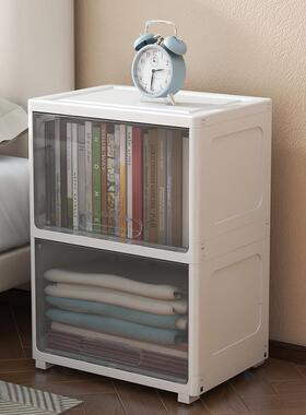 3IPQ5奢cm45m翻盖物式儿童衣柜简约轻宝宝收纳柜透明可视大c容量