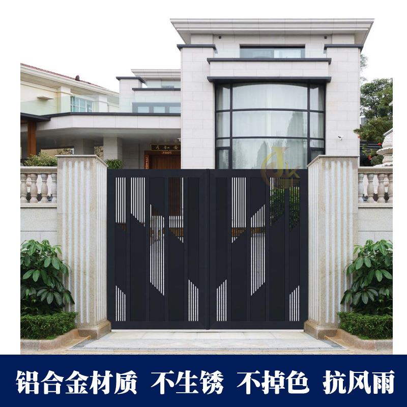 中SJP对开庭铝艺大门院墅别平移大门折式叠铝艺大门