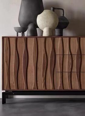 北户美黑胡桃木flj-8295餐边柜全实木式极简入关柜装饰玄柜意卧室