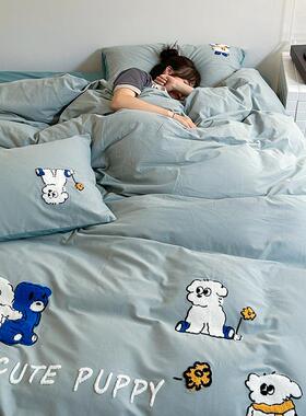 卡床通A类全棉磨毛加儿四件套厚纯棉毛巾绣花三件套童品LX331056