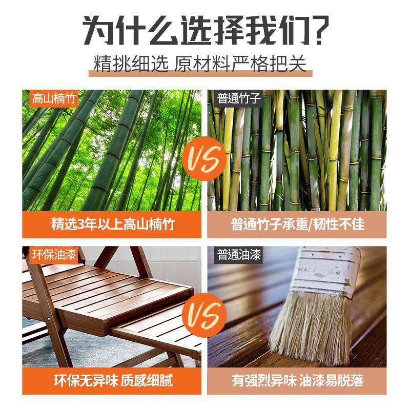 3Y竹椅制躺椅折叠椅台午休竹摇乘凉成人懒人逍遥椅睡阳老椅人F75H