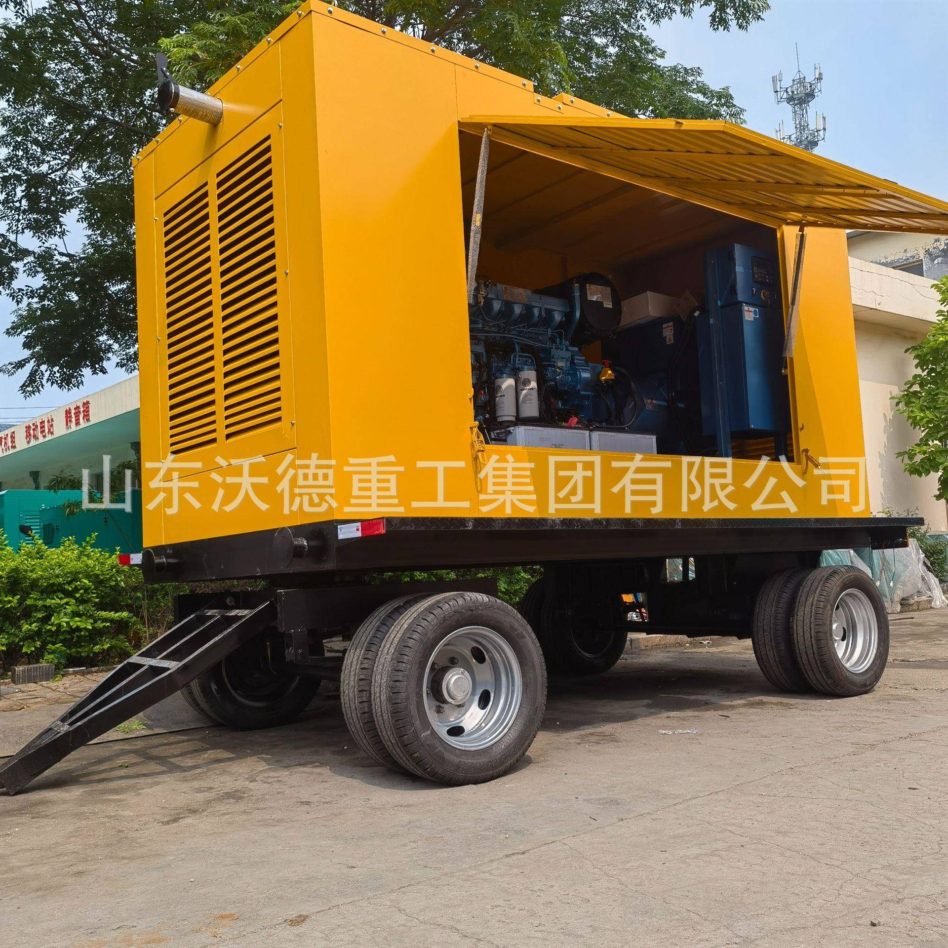 四轮可移发动拖车型w柴油机组千017瓦k电wk防雨罩发电机组