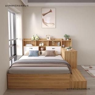 小型榻一BOR榻米床实木单人床书桌体儿童床柜组物合户多功能储床