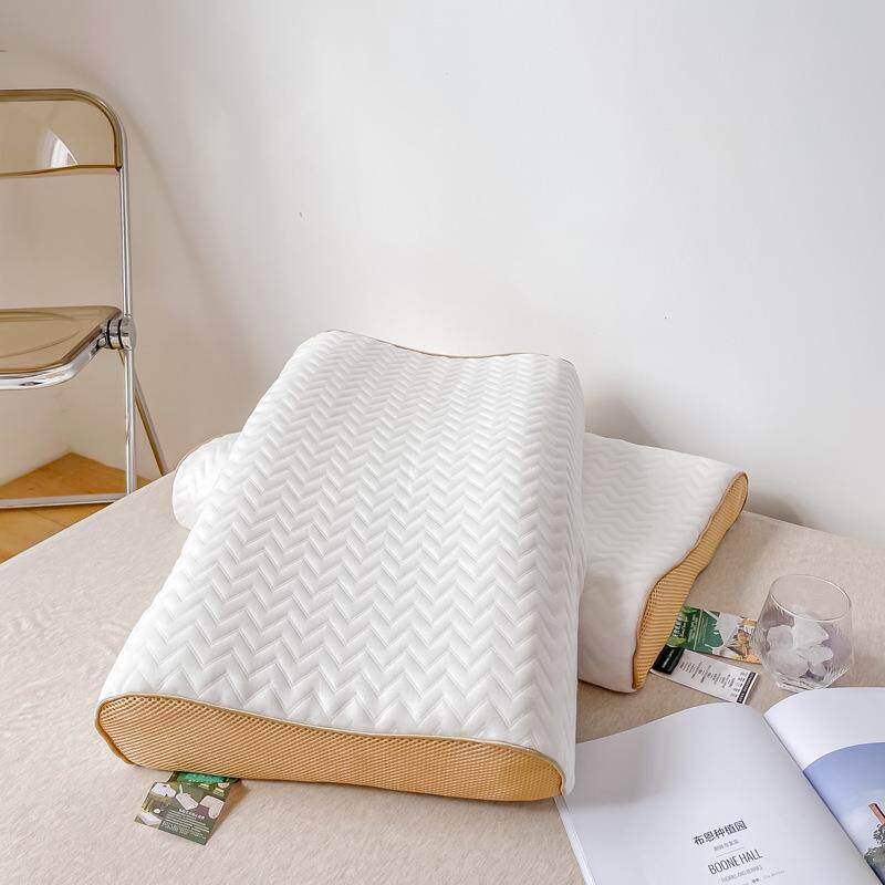 轻按摩粒助乳胶枕头自然回弹睡颗眠可拆奢卸枕套成人护KNB颈枕芯