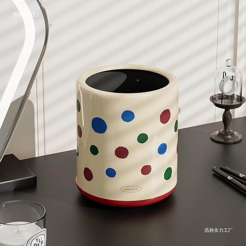 诺室波值点RWB桌面垃圾桶可爱小号家用你迷无盖高颜办公室厅客废