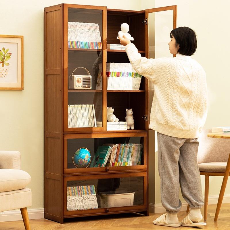 架XNY置物架落地书柜子家用儿书童多层简靠易客厅收纳墙办公室实