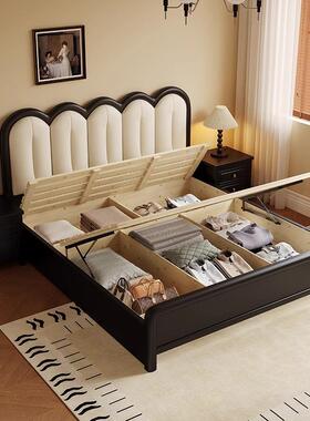 法式复古双实床现代简约1木8m人床轻58511奢主卧软包.床中古风储