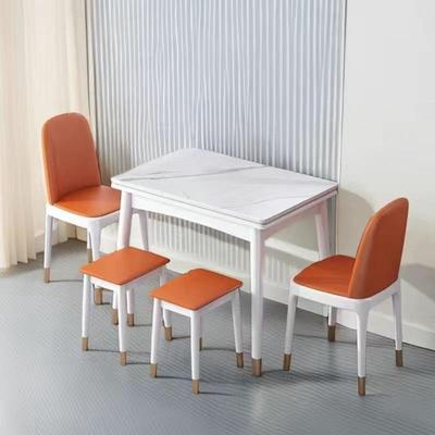 岩板折叠餐用桌家代小户型实木可伸SMX缩奢现简约轻饭桌长方形省