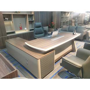 霍林河老板林桌总裁EQN桌霍郭勒市轻奢办围公室经理办公桌椅氛组