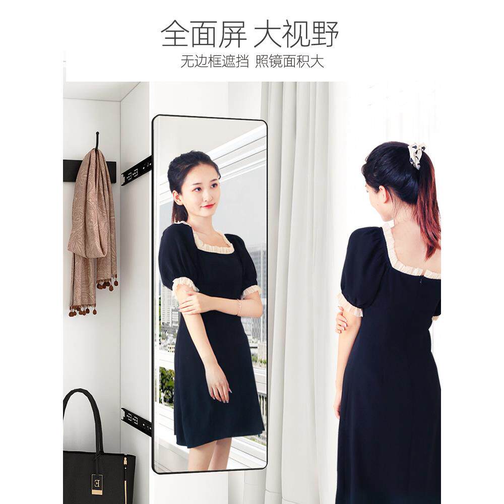 衣柜镜内VWE置推拉衣旋转伸缩折叠收纳放卧室柜子里的抽拉子全身