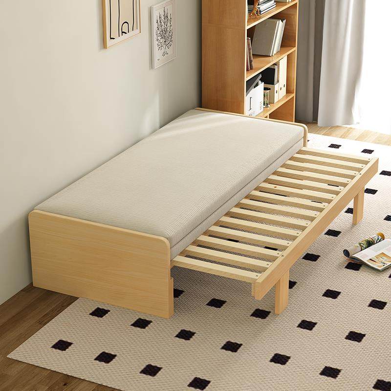 实木可伸户缩双现人床代简约HEB卧床室出租房小型折叠沙发床单人