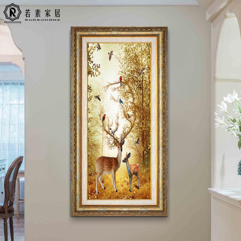 过道墙面装饰进玄关DY562534画欧式竖壁版挂画走廊画画餐厅楼梯美