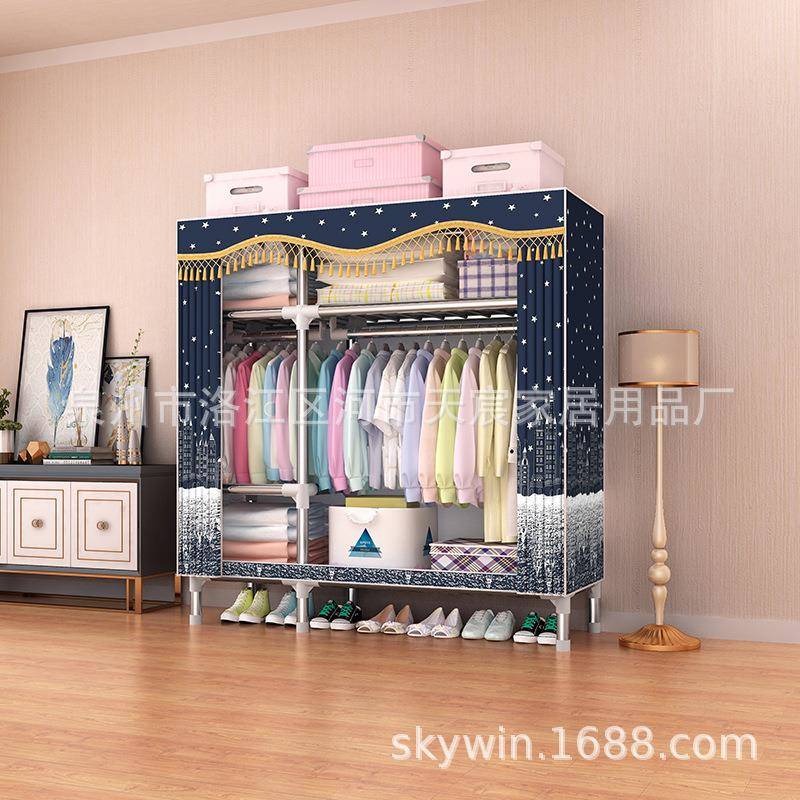 厂家直销布衣柜钢管加粗钢架钢架挂手衣架C225MM1P5/2055全送套并