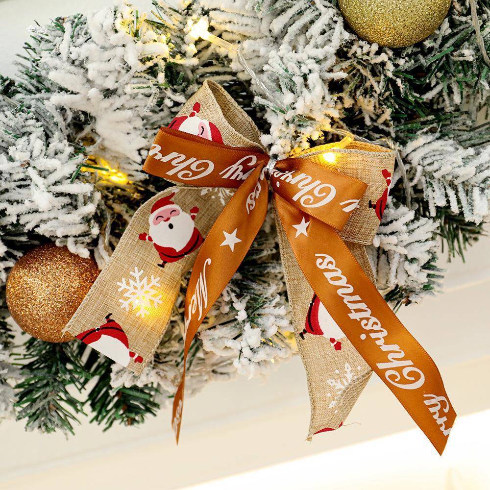 202景5新款圣诞藤条花环门挂圣门诞节装饰品楼梯AFQ头橱窗饰装场