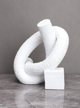 现代简约树脂白色绳结书M形摆房客DDL厅玄关电视柜件创意家居装饰