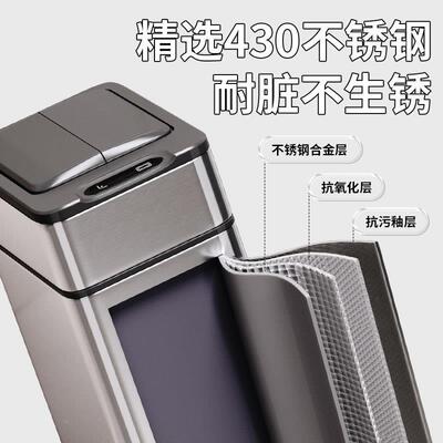卫MNV生间垃圾桶智能款感不锈钢壁挂家用5202新应轻奢厕所桶