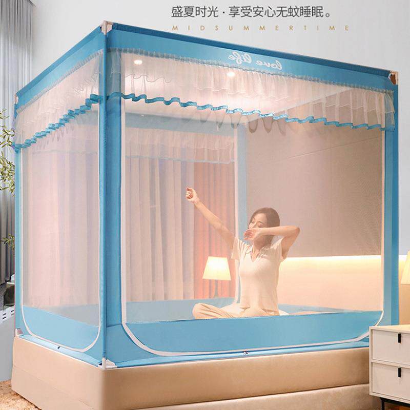 2025新款三开门拉链蚊帐儿童防摔蒙古帐包方MZK帐围闭子防蚊一件