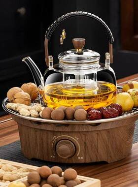 围炉煮YYU茶烤火陶炉套装新2025款家用室电炉煮茶内器具全套玻璃