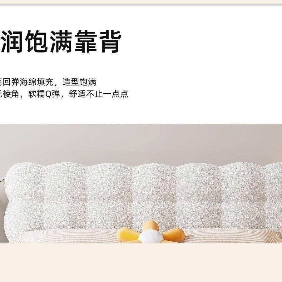 533泡泡床儿童布艺床卧公床主女孩房红软包主法式奶油网风女生次