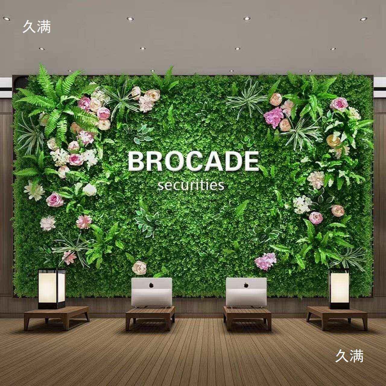 植物草墙绿MUS植料面假花皮墙装饰背景形象阳台绿色草坪上塑墙壁