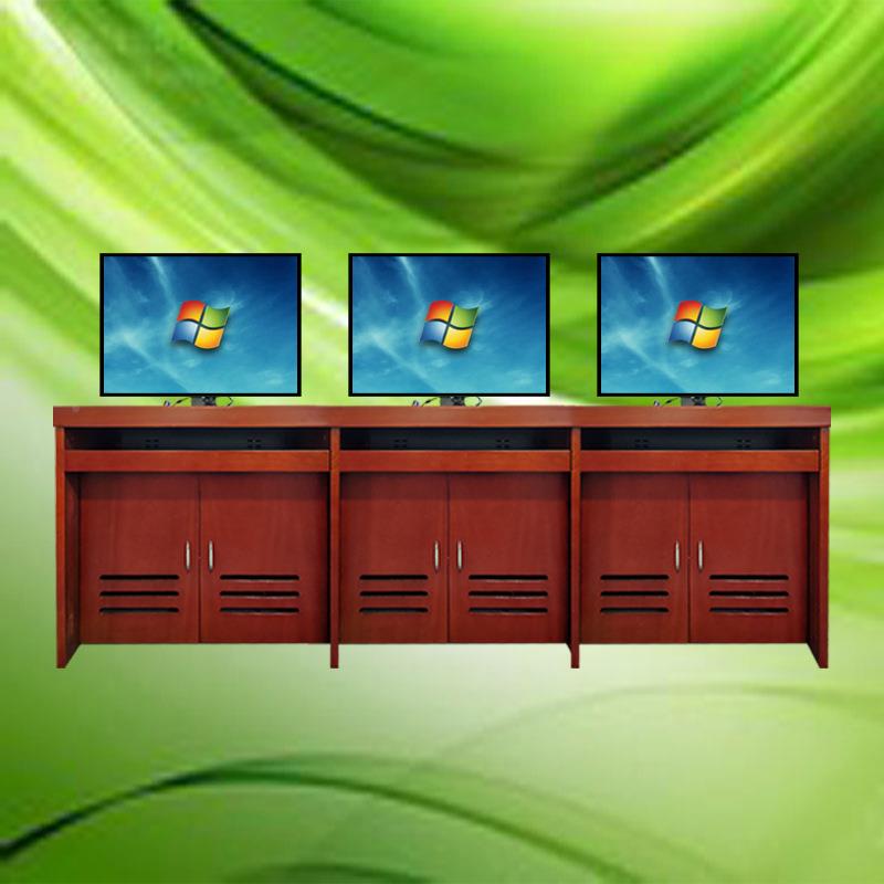 视广东大型实木油漆频会议桌降长桌无纸会议系统化22-8-8升屏办公