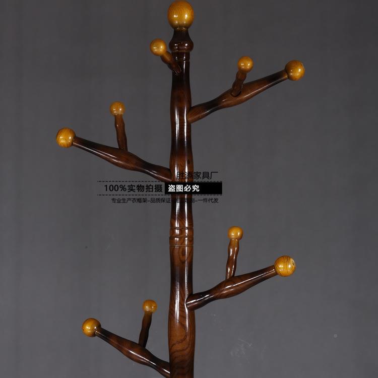胜添挂家具全木小树衣帽架白招蜡XLL木实平安财落地衣架18
