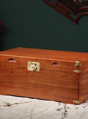 香樟板木箱结婚AXV嫁妆箱衣箱实字画收纳箱平木婚嫁箱樟木箱全子