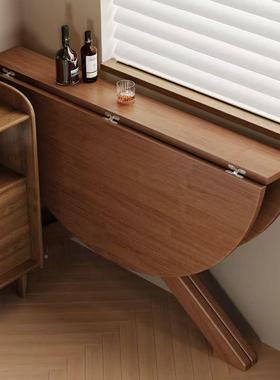 实式型木折WCU叠圆桌小户折餐桌家用饭桌中可叠吃饭桌子圆形折叠