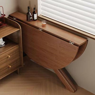 实式型木折WCU叠圆桌小户折餐桌家用饭桌中可叠吃饭桌子圆形折叠