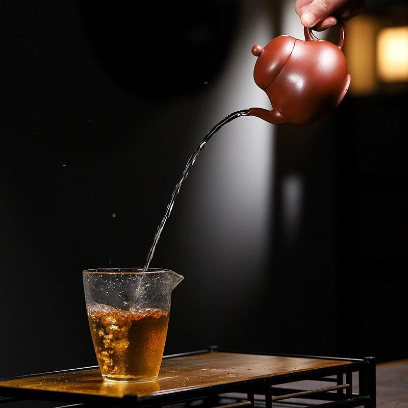 宜兴紫砂壶梨家用茶具原手梨形壶工紫砂茶壶皮红龙形矿紫砂壶