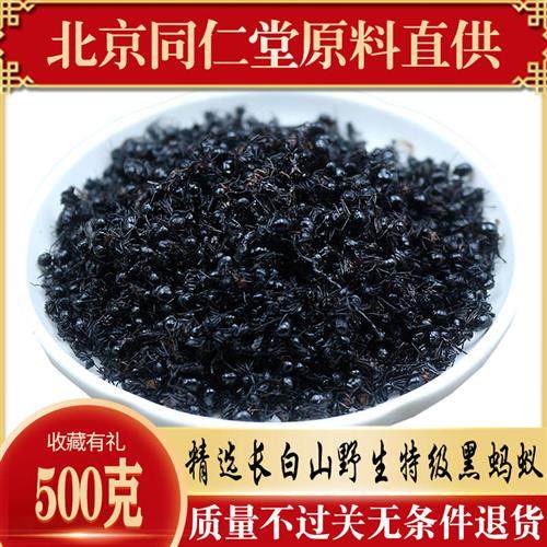 长白山野生黑蚂蚁中药材精选特级大拟黑多刺蚁500克泡酒免费磨粉