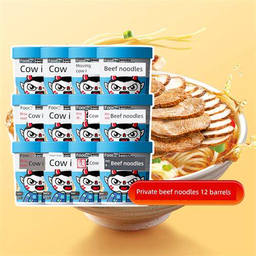食物部落冻干私人牛肉面方便即食红烧即食深夜小吃方便面12桶官方