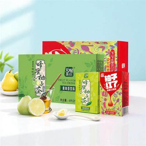 天喔茶庄经典原味蜂蜜柚子茶250ml*24盒一整箱清爽解腻果味茶饮料