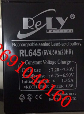 RELY RL645 6V4.5AH/20HR电子称 6V5.0AH 玩具车 照明电源蓄电池