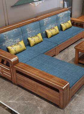 乌中金木实沙发新式冬hyA623夏两用组木现合代简约客厅家具储物木