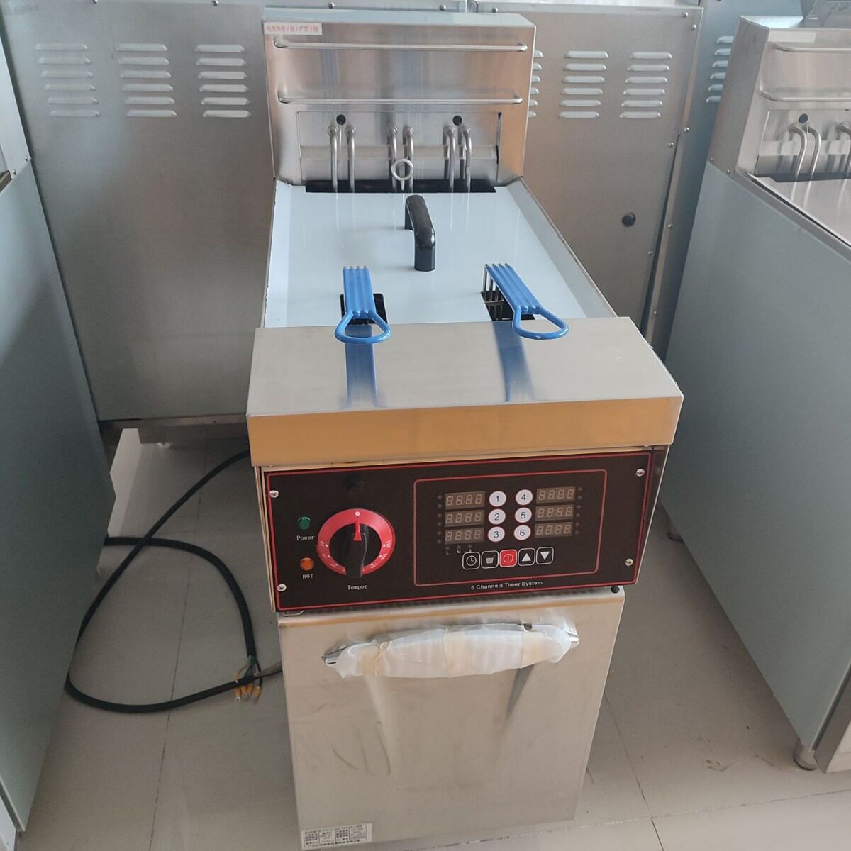 商用立式电炸炉双筛计时器