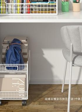 桌面书架落地简易桌书小旁置物架课书桌JRZ边可移动带轮书本收纳