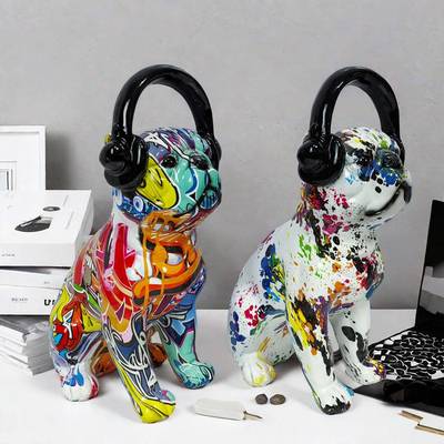 古动物艺品摆树脂工艺件复88543品狗家居客厅柜子术装饰品公仔造