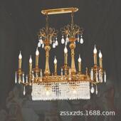 方形长蜡水晶灯别墅复式 法式 餐厅吊169意灯轻奢全铜灯创欧式 楼烛