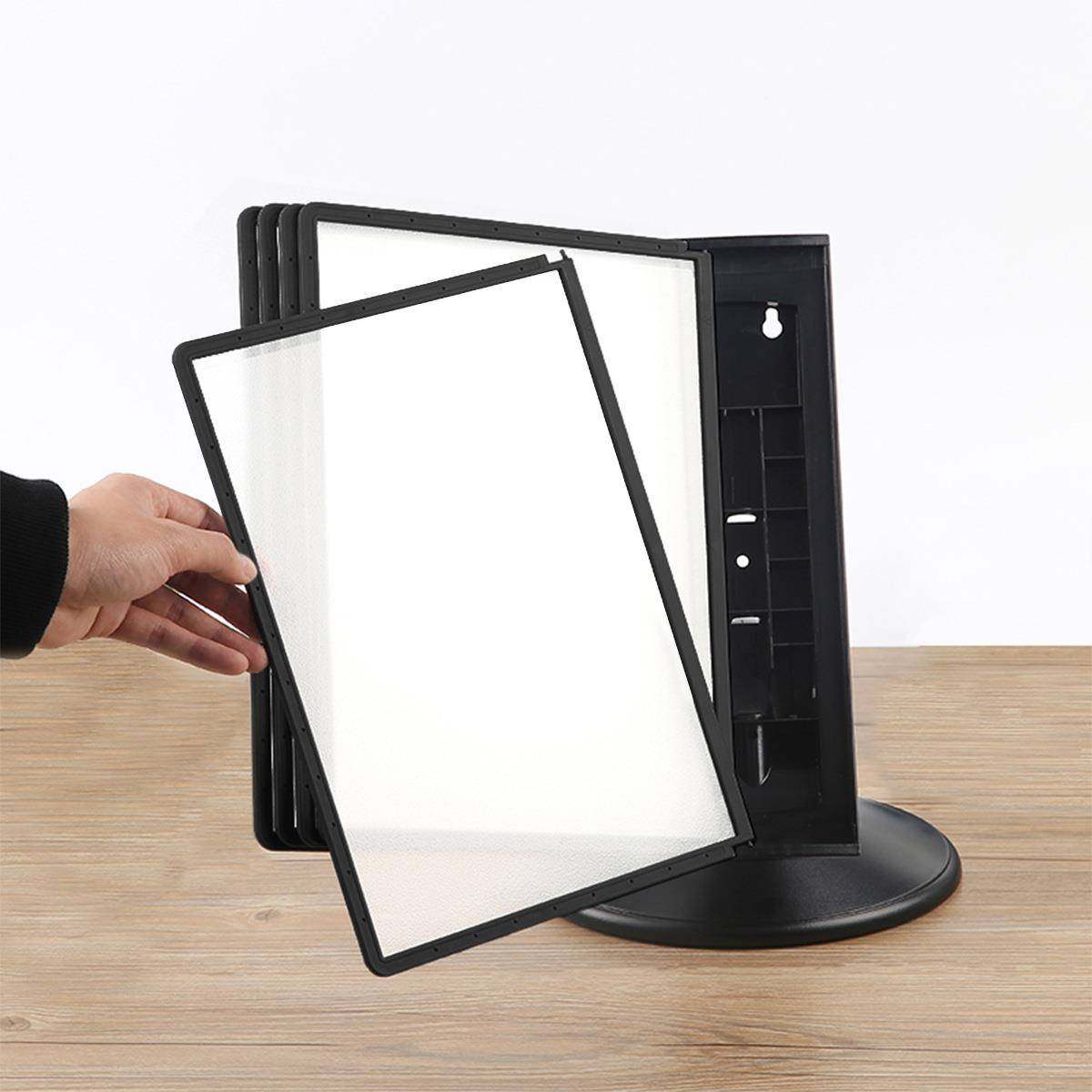 A桌面翻页文件展示架黑色转2件0页文夹展示架管理旋资料架4CW-DS2